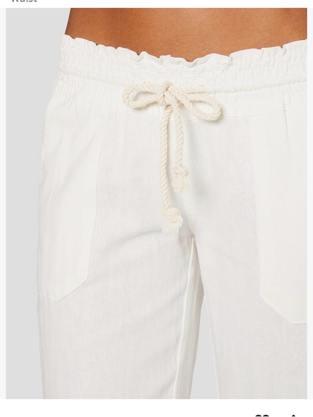 Roxy White Drawstring Lounge Pants - Picture 3 of 5